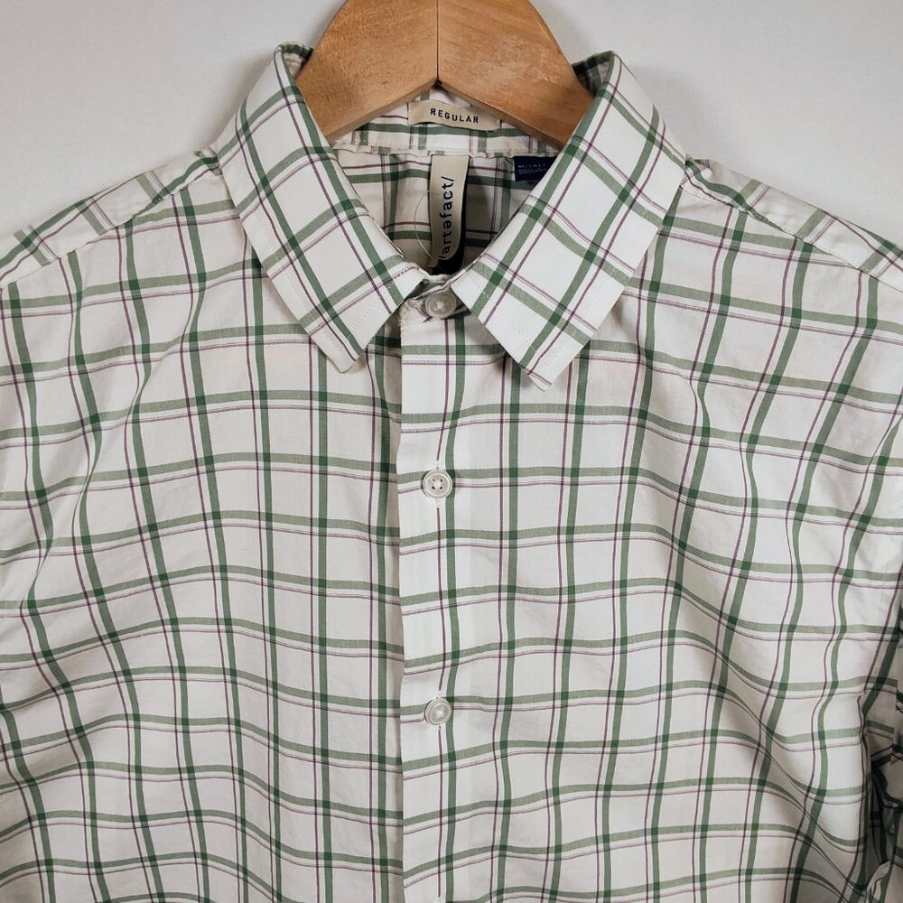 Artefact Regular Men's Medium Tall Plaid Button-Down Long Sleeve NWOT - Picture 2 of 8